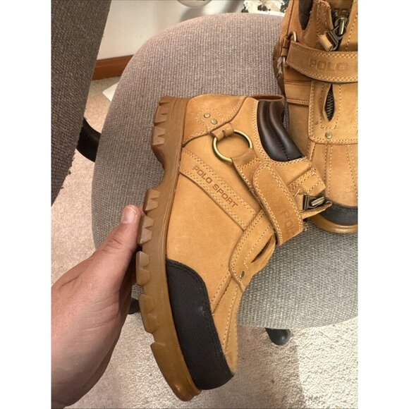 Ralph Lauren Men's Leather Duck Boots Low Top Polo Sport Size 9 - Picture 6 of 12